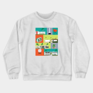 Mid mod retro poster Crewneck Sweatshirt